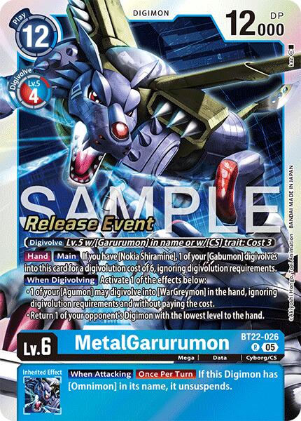MetalGarurumon [BT22-026] [Cyber Eden Release Event Cards] | Devastation Store