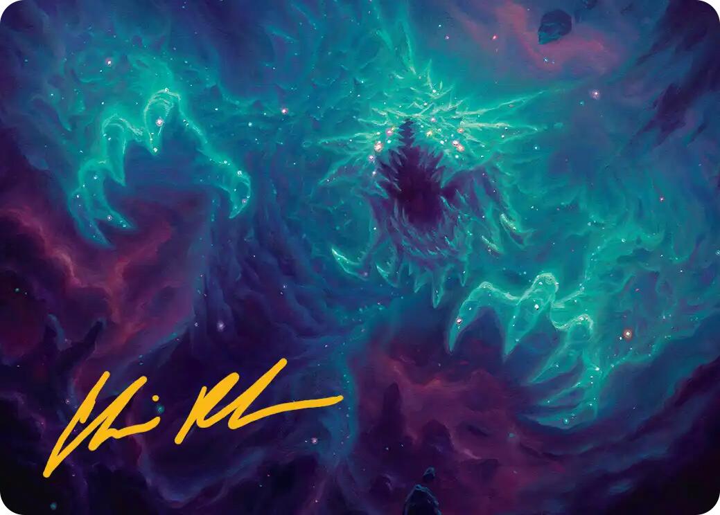 Cosmogoyf Art Card (Gold-Stamped Signature) [Edge of Eternities Art Series] | Devastation Store