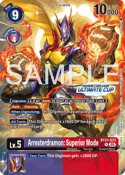 Arresterdramon: Superior Mode [BT21-072] (Ultimate Cup 25-26 Season 2) [World Convergence] | Devastation Store
