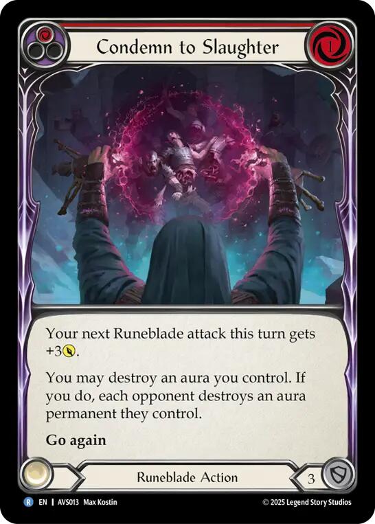 Condemn to Slaughter (Red) [AVS013] (Armory Deck: Legends Viserai) | Devastation Store