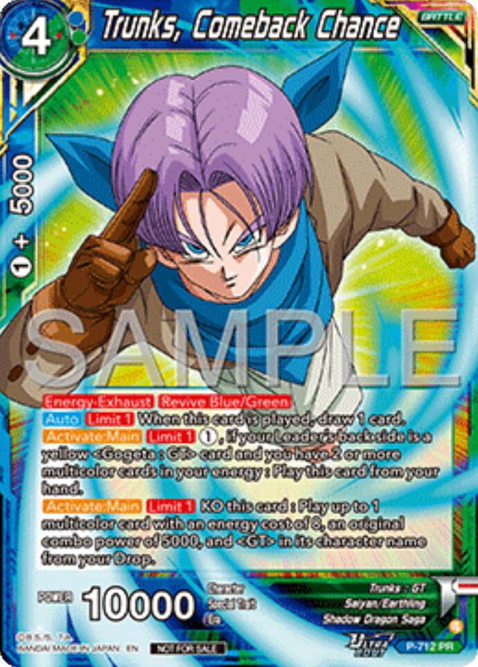 Trunks, Comeback Chance (Ultra-Bout Series Tournament Pack Vol.13) (P-712) [Tournament Promotion Cards] | Devastation Store
