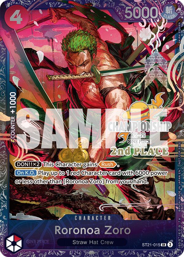 Roronoa Zoro (CS 25-26 2nd Place) [One Piece Promotion Cards] | Devastation Store