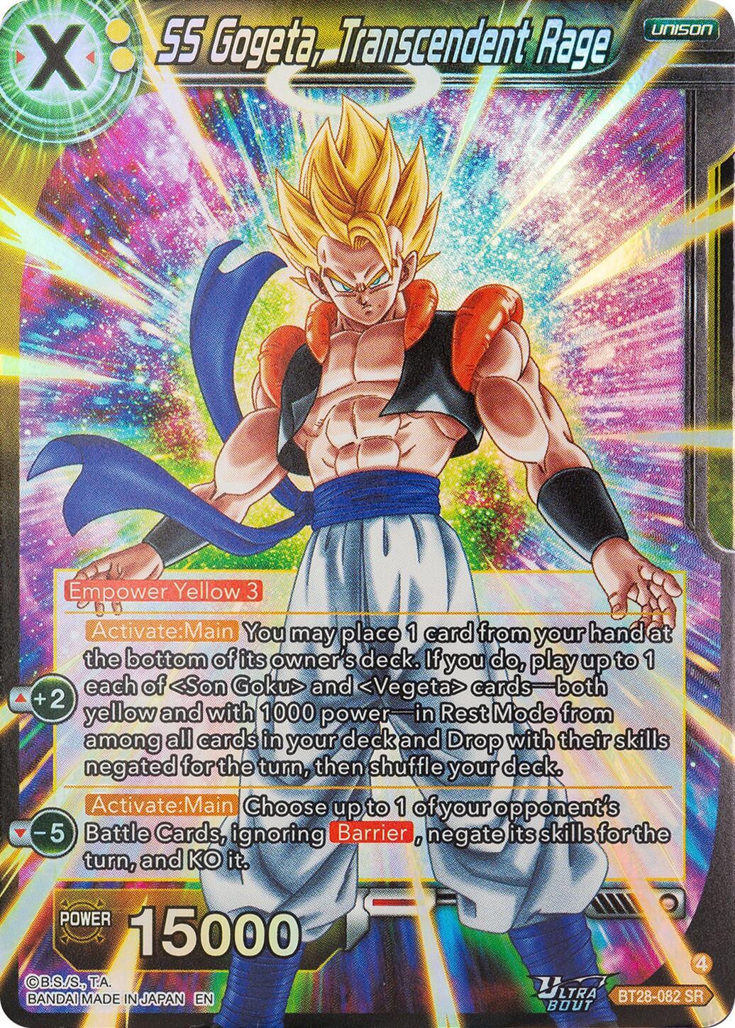 SS Gogeta, Transcendent Rage (BT28-082) [Prismatic Clash] | Devastation Store