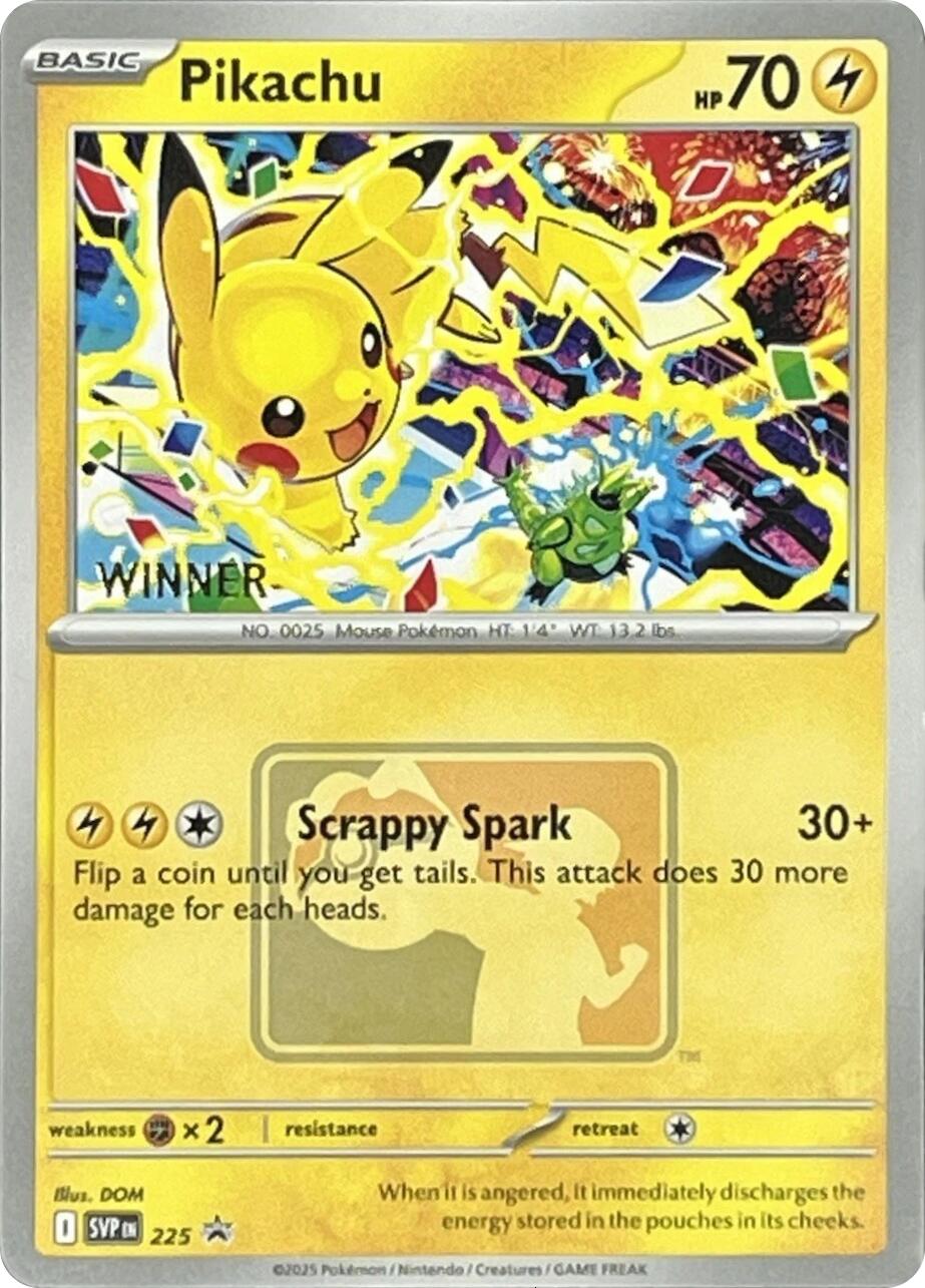 Pikachu (225) (World Championship 2025) [Winner] [Scarlet & Violet: Black Star Promos] | Devastation Store