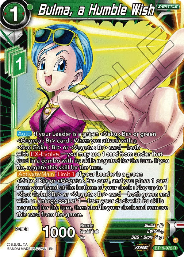 Bulma, a Humble Wish (BT19-072) [Fighter's Ambition] | Devastation Store