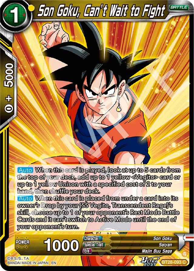 Son Goku, Can't Wait to Fight (BT28-093) [Prismatic Clash] | Devastation Store