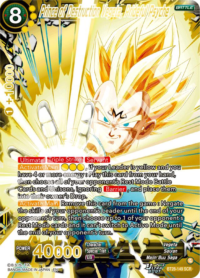 Prince of Destruction Vegeta, Prideful Psyche (BT28-149) [Prismatic Clash] | Devastation Store
