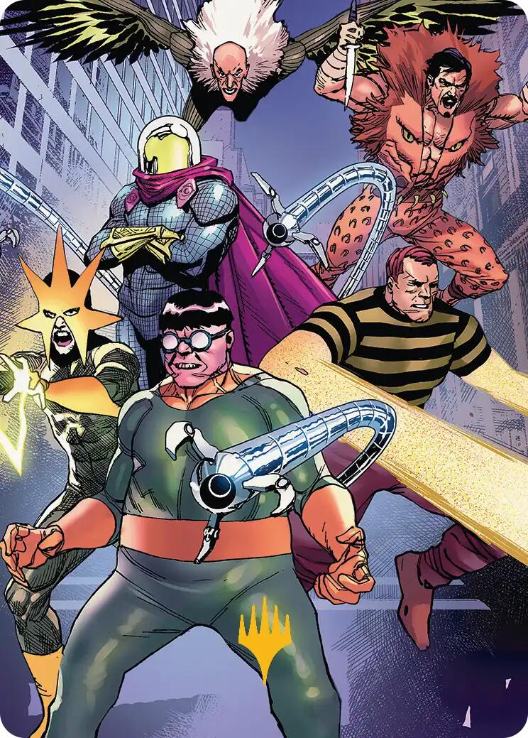 Behold the Sinister Six! Art Card (45/54) (Gold-Stamped Planeswalker Symbol) [Marvel's Spider-Man Art Series] | Devastation Store