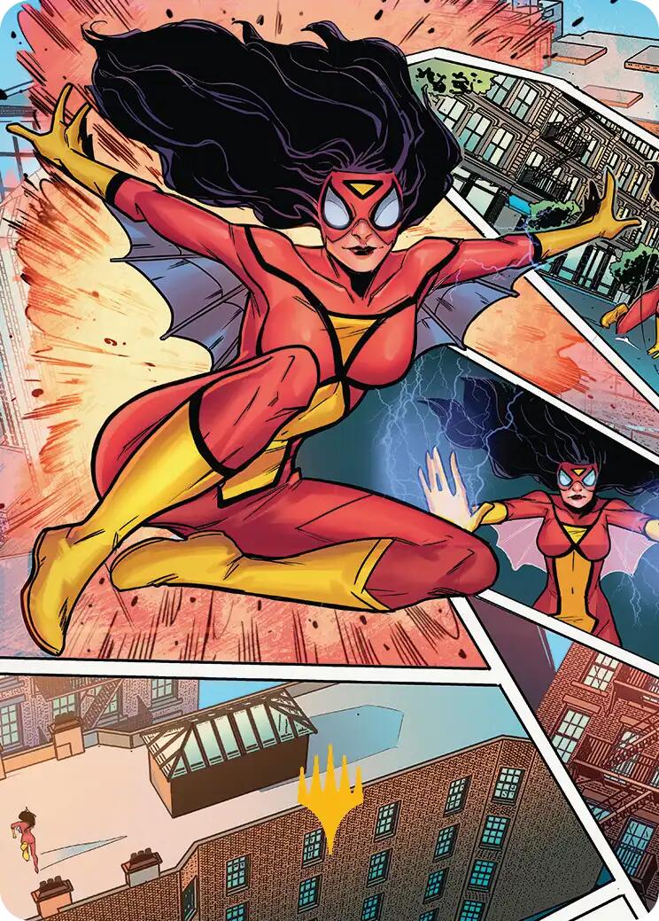 Spider-Woman, Stunning Savior Art Card (Gold-Stamped Planeswalker Symbol) [Marvel's Spider-Man Art Series] | Devastation Store