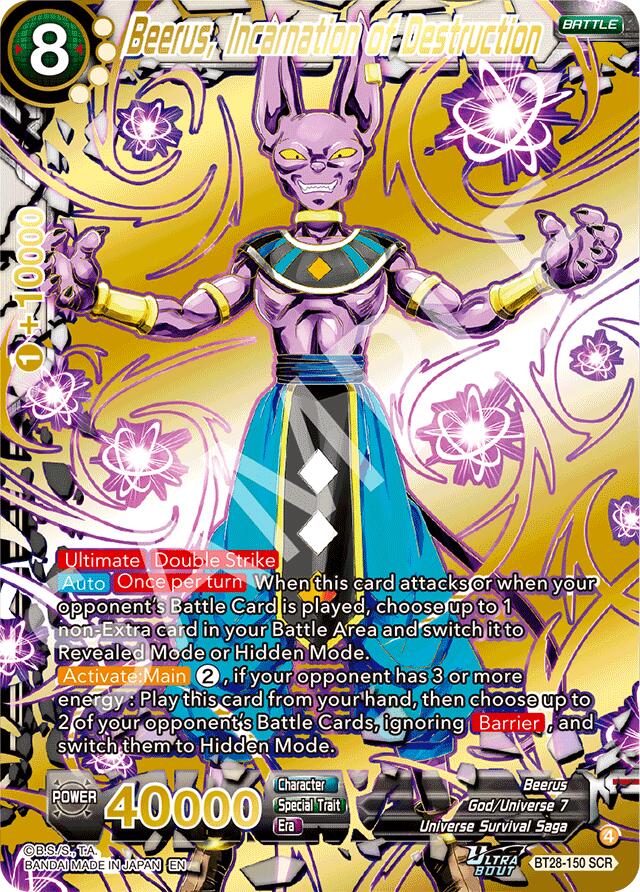 Beerus, Incarnation of Destruction (BT28-150) [Prismatic Clash] | Devastation Store