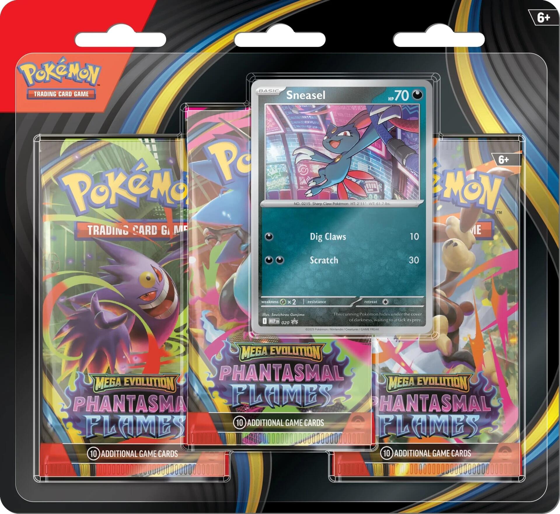 Mega Evolution: Phantasmal Flames - 3 Pack Blister (Sneasel) | Devastation Store