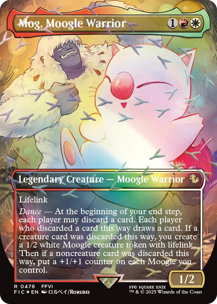 Mog, Moogle Warrior (Borderless) (Chocobo Track Foil) [FINAL FANTASY Commander] | Devastation Store