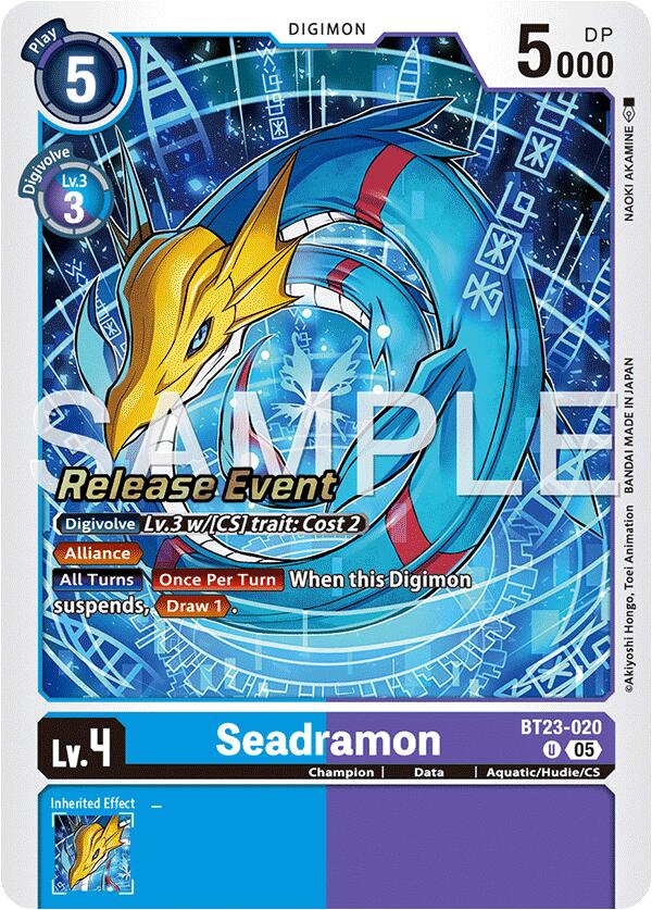 Seadramon [BT23-020] [Hackers' Slumber Release Event Cards] | Devastation Store