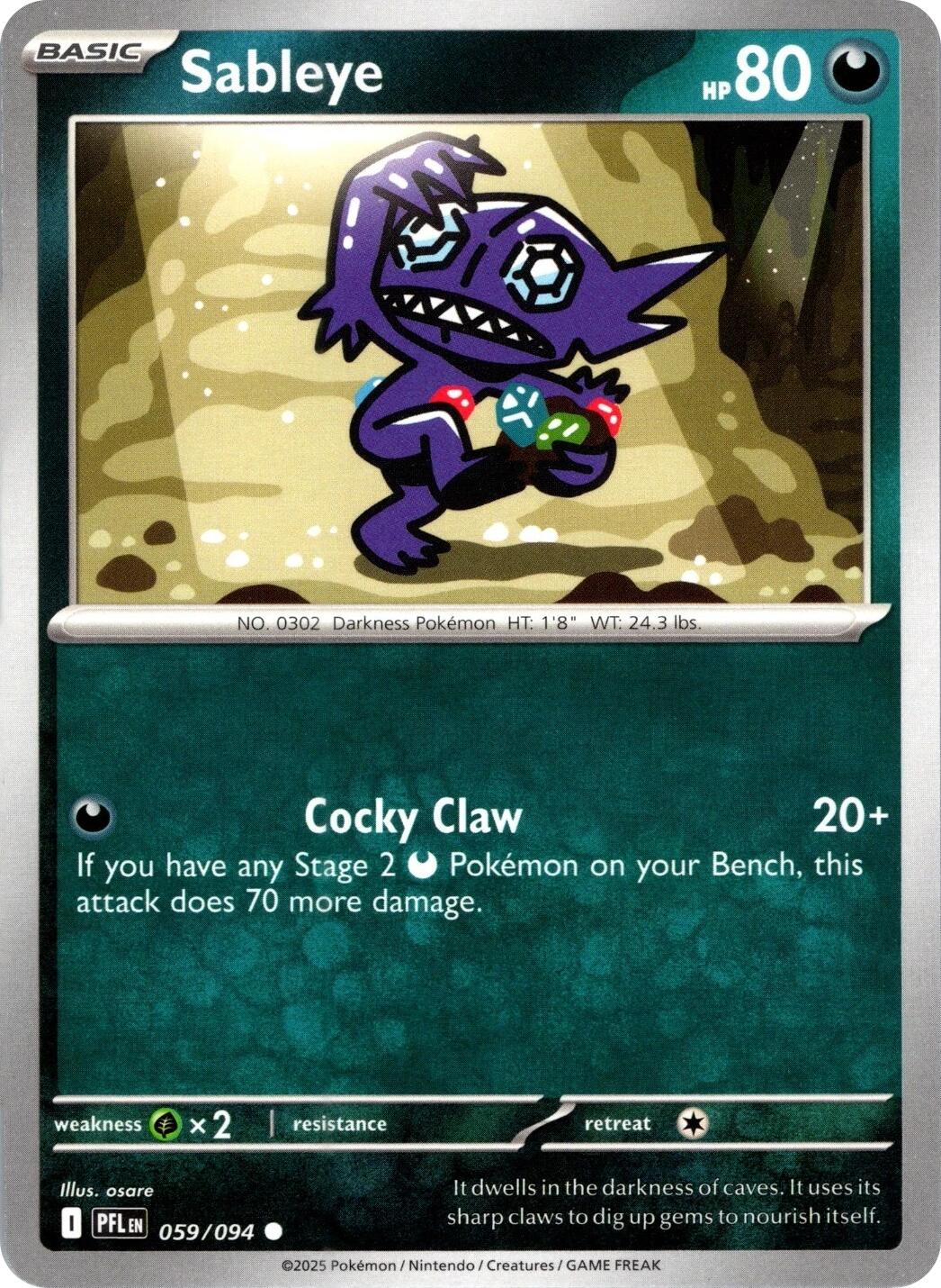 Sableye (059/094) [Mega Evolution: Phantasmal Flames] | Devastation Store