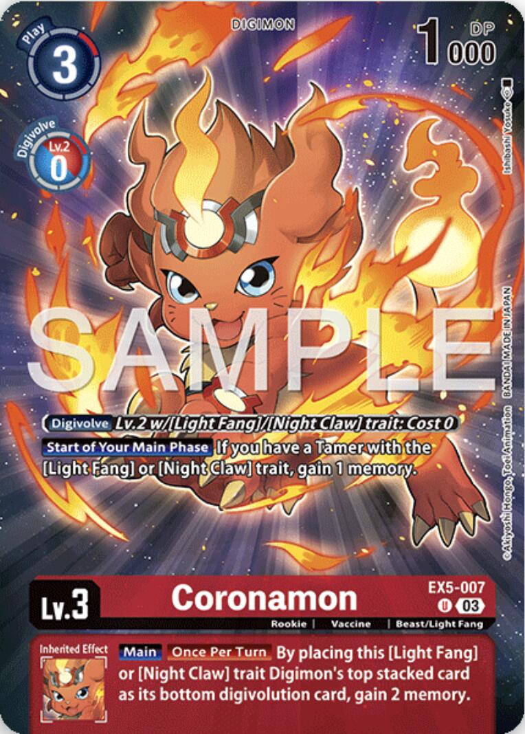 Coronamon [EX5-007] (Digimon Story: Time Stranger Collector's Edition) [Animal Colosseum] | Devastation Store