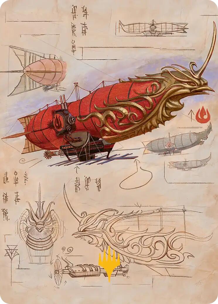 Phoenix Fleet Airship Art Card (Gold-Stamped Planeswalker Symbol) [Avatar: The Last Airbender Art Series] | Devastation Store