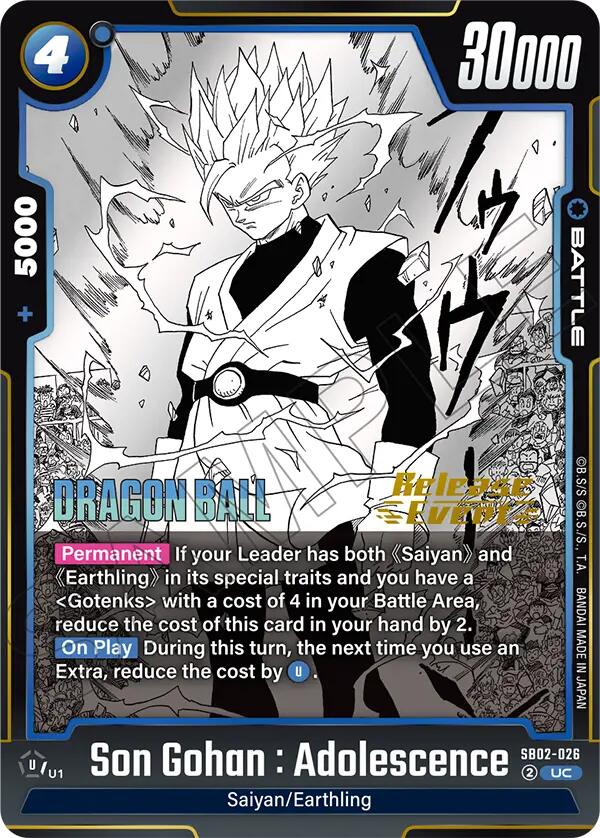 Son Gohan : Adolescence [Manga Booster 02 Release Event Cards] | Devastation Store