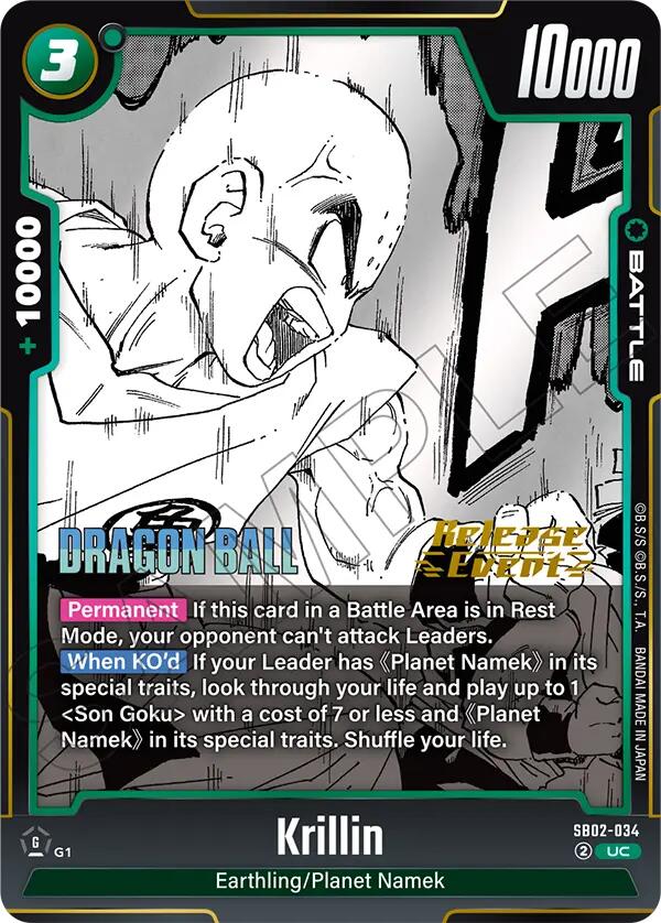 Krillin (SB02-034) [Manga Booster 02 Release Event Cards] | Devastation Store