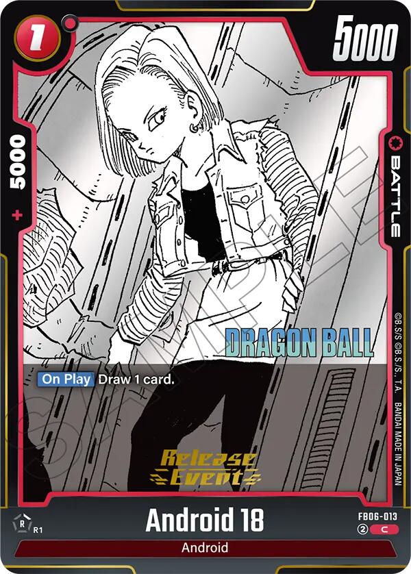 Android 18 (FB06-013) [Manga Booster 02 Release Event Cards] | Devastation Store