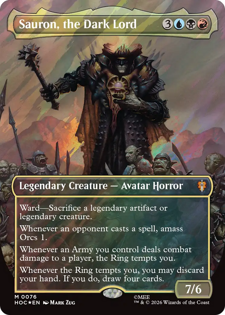 Sauron, the Dark Lord (Borderless) (Surge Foil) [The Hobbit] | Devastation Store