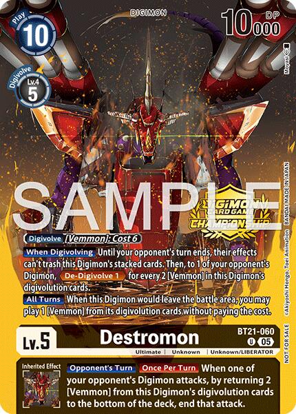 Destromon [BT21-060] (Championship 25-26 Season 2 Tamers Pack) [World Convergence] | Devastation Store
