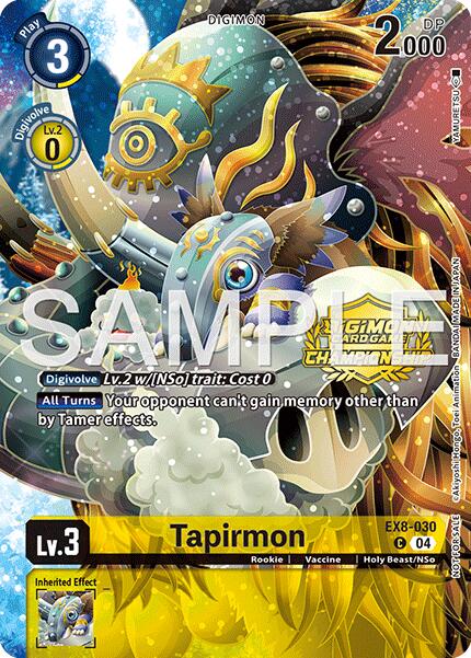 Tapirmon [EX8-030] (Championship 25-26 Season 2 Tamers Pack) [Chain of Liberation] | Devastation Store