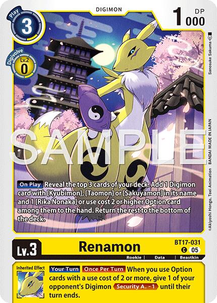 Renamon [BT17-031] (Alternate Art) [Starter Deck: Amethyst Mandala Advanced Deck Set] | Devastation Store