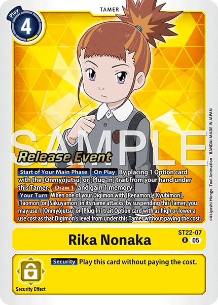 Rika Nonaka [ST22-07] [Starter Deck: Amethyst Mandala Advanced Deck Set Release Event Cards] | Devastation Store