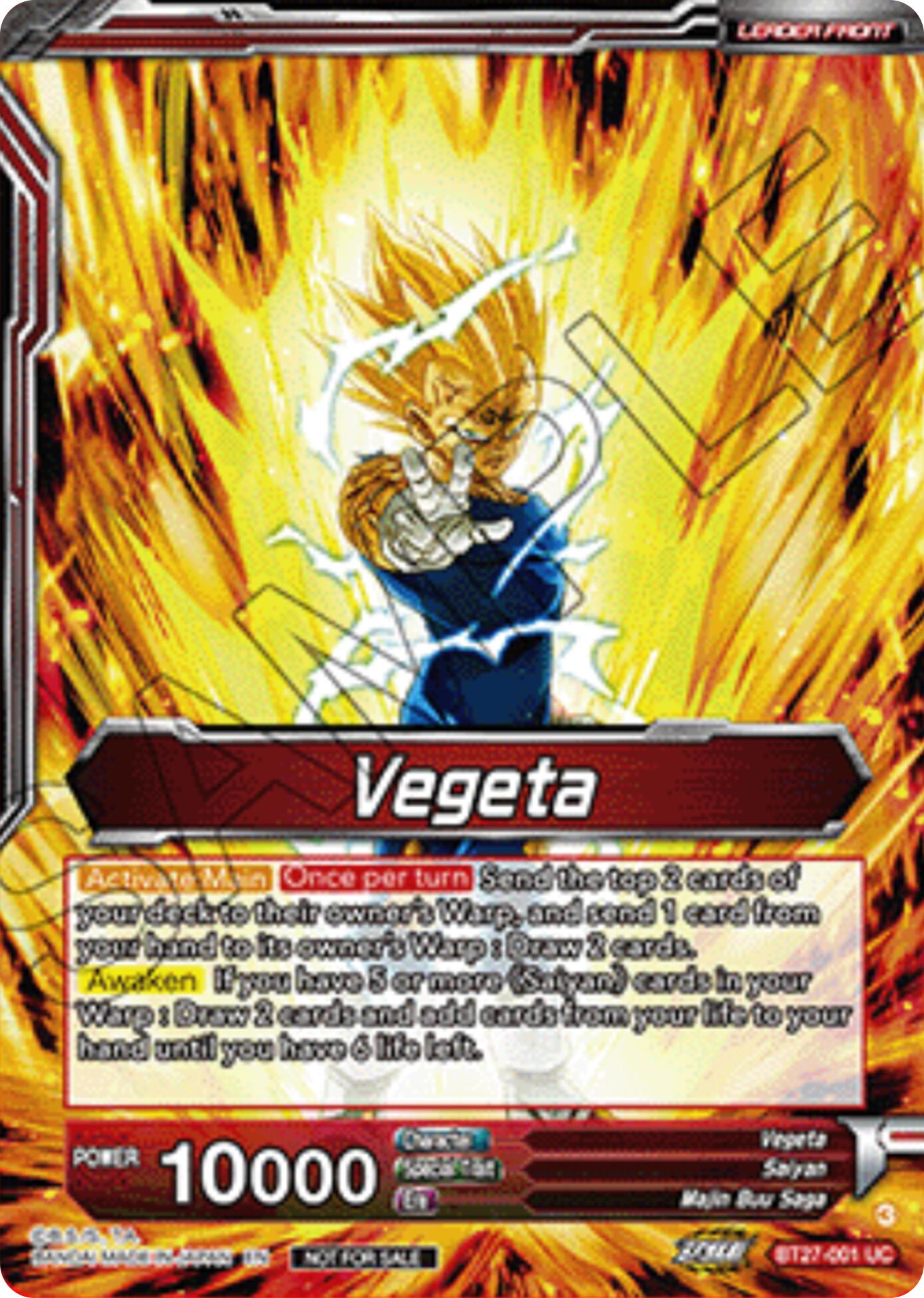 Vegeta // SSB Vegeta, Saiyan Pride (Championship 2025 Finals Alternate Art Leader Card) (BT27-001) [Tournament Promotion Cards] | Devastation Store