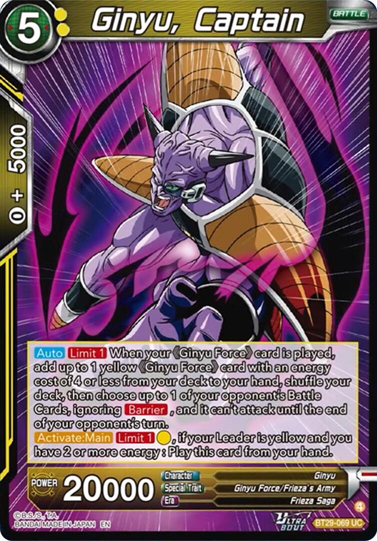 Ginyu Captain (BT29-069) [Fearsome Rivals] | Devastation Store
