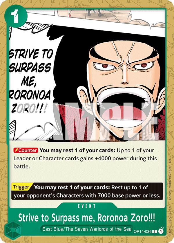 Strive to Surpass me, Roronoa Zoro!!! [The Azure Sea's Seven] | Devastation Store