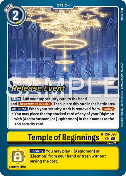 Temple of Beginnings [BT24-093] [Time Stranger Release Events Cards] | Devastation Store