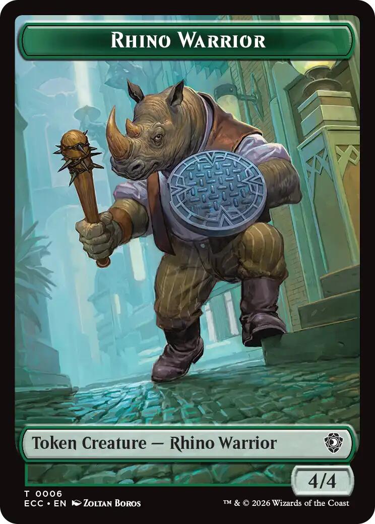 Rhino Warrior // Elemental (0010) Double-Sided Token [Lorwyn Eclipsed Tokens] | Devastation Store