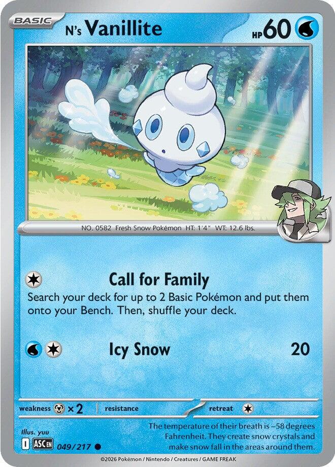 N's Vanillite (049/217) [Mega Evolution: Ascended Heroes] | Devastation Store