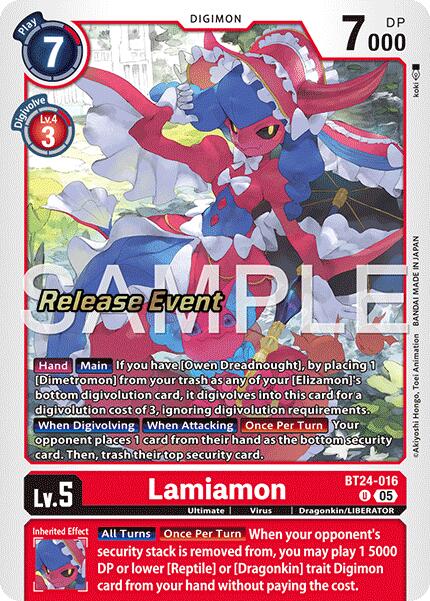 Lamiamon [BT24-016] [Time Stranger Release Events Cards] | Devastation Store