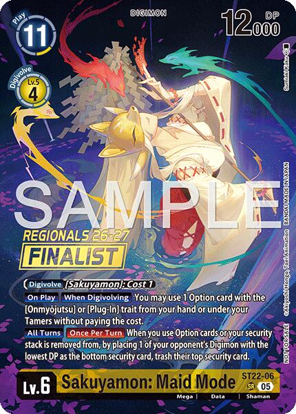 Sakuyamon: Maid Mode [ST22-06] (Regionals 26-27 Season 1 Finalist) [Starter Deck: Amethyst Mandala Advanced Deck Set] | Devastation Store
