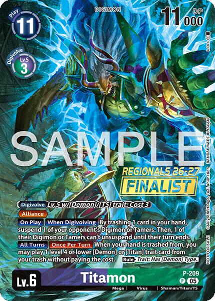 Titamon [P-209] (Regionals 26-27 Season 1 Finalist) [Promotional Cards] | Devastation Store