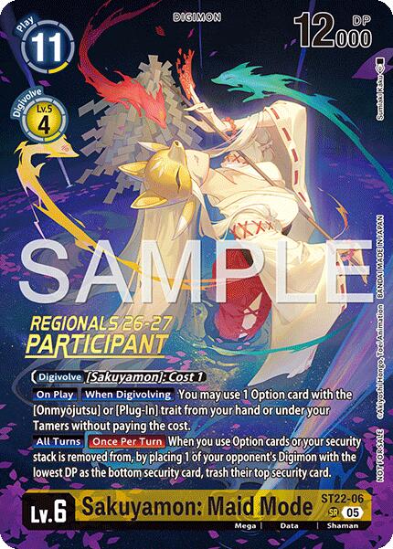 Sakuyamon: Maid Mode [ST22-06] (Regionals 26-27 Season 1 Participant) [Starter Deck: Amethyst Mandala Advanced Deck Set] | Devastation Store