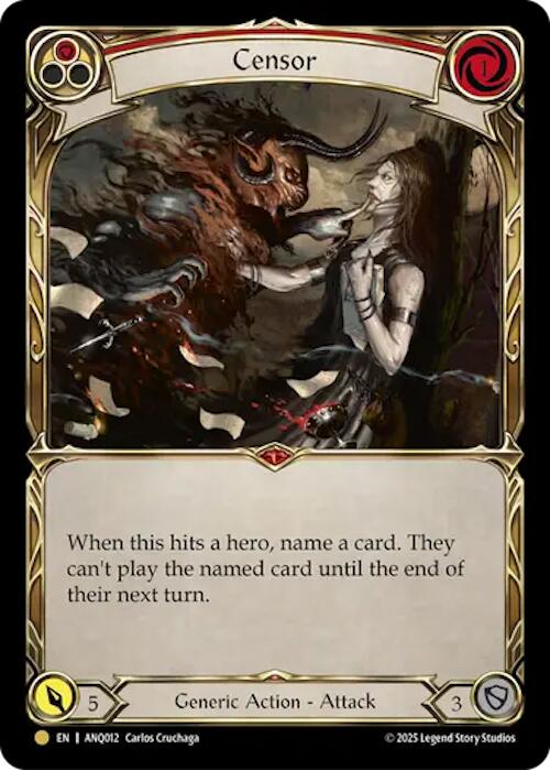 Censor (Red) (Gold) [ANQ012] (Compendium of Rathe - Antiquity Pack)  Rainbow Foil | Devastation Store