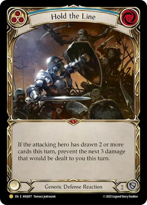 Hold The Line (Blue) (Gold) [ANQ017] (Compendium of Rathe - Antiquity Pack)  Rainbow Foil - Devastation Store | Devastation Store