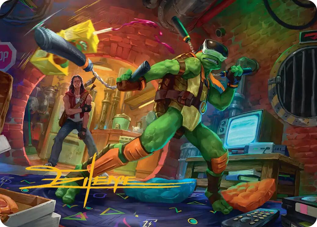 Michelangelo, Game Master Art Card (Gold-Stamped Signature) [Teenage Mutant Ninja Turtles Art Series] | Devastation Store