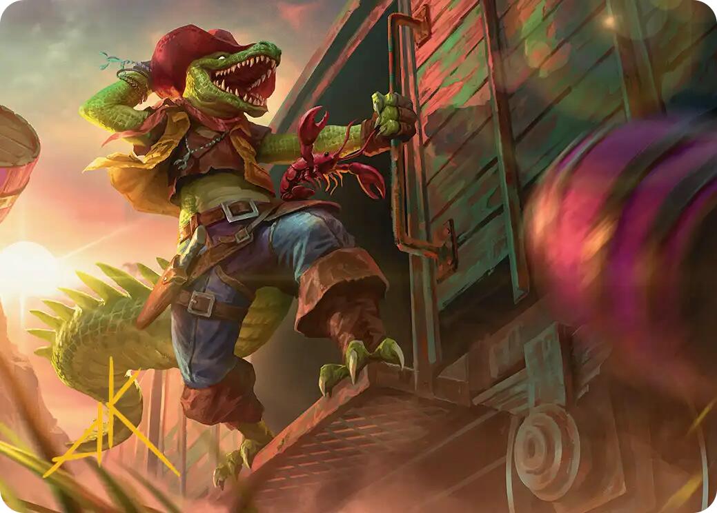 Leatherhead, Iron Gator Art Card (Gold-Stamped Signature) [Teenage Mutant Ninja Turtles Art Series] | Devastation Store