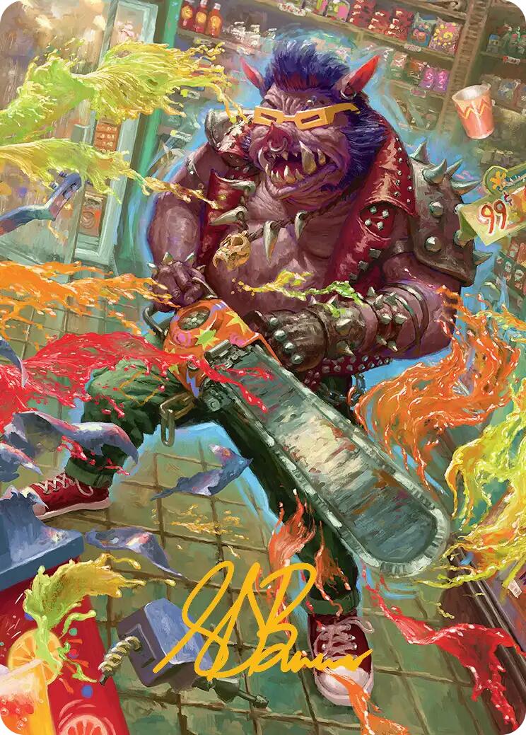 Bebop, Porcine Punk Art Card (Gold-Stamped Signature) [Teenage Mutant Ninja Turtles Art Series] | Devastation Store