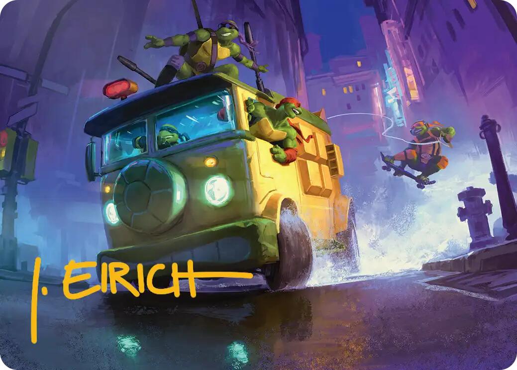 Turtle Van Art Card (Gold-Stamped Signature) [Teenage Mutant Ninja Turtles Art Series] | Devastation Store