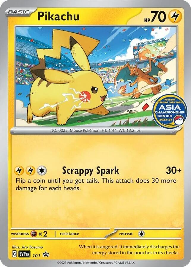 Pikachu (101) (Asia Championship Series 23-24) [Scarlet & Violet: Black Star Promos] | Devastation Store