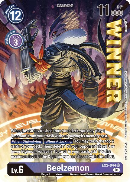 Beelzemon [EX2-044] (Cup Store Winner) [Starter Deck: Beelzemon Advanced Deck Set Pre-Release Cards] | Devastation Store