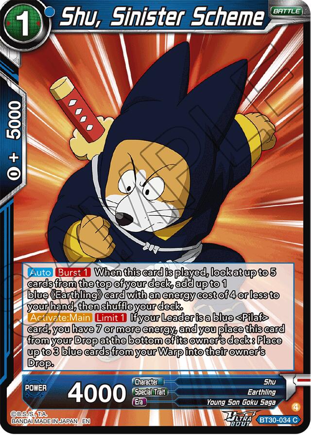 Shu, Sinister Scheme (BT30-034) [Three Glorious Fighters] | Devastation Store