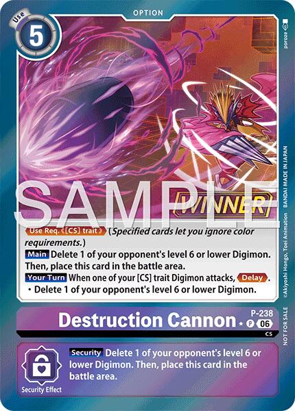 Destruction Cannon [P-238] (Store Tournament 2026 Vol. 2 Winner Pack) [Promotional Cards] | Devastation Store