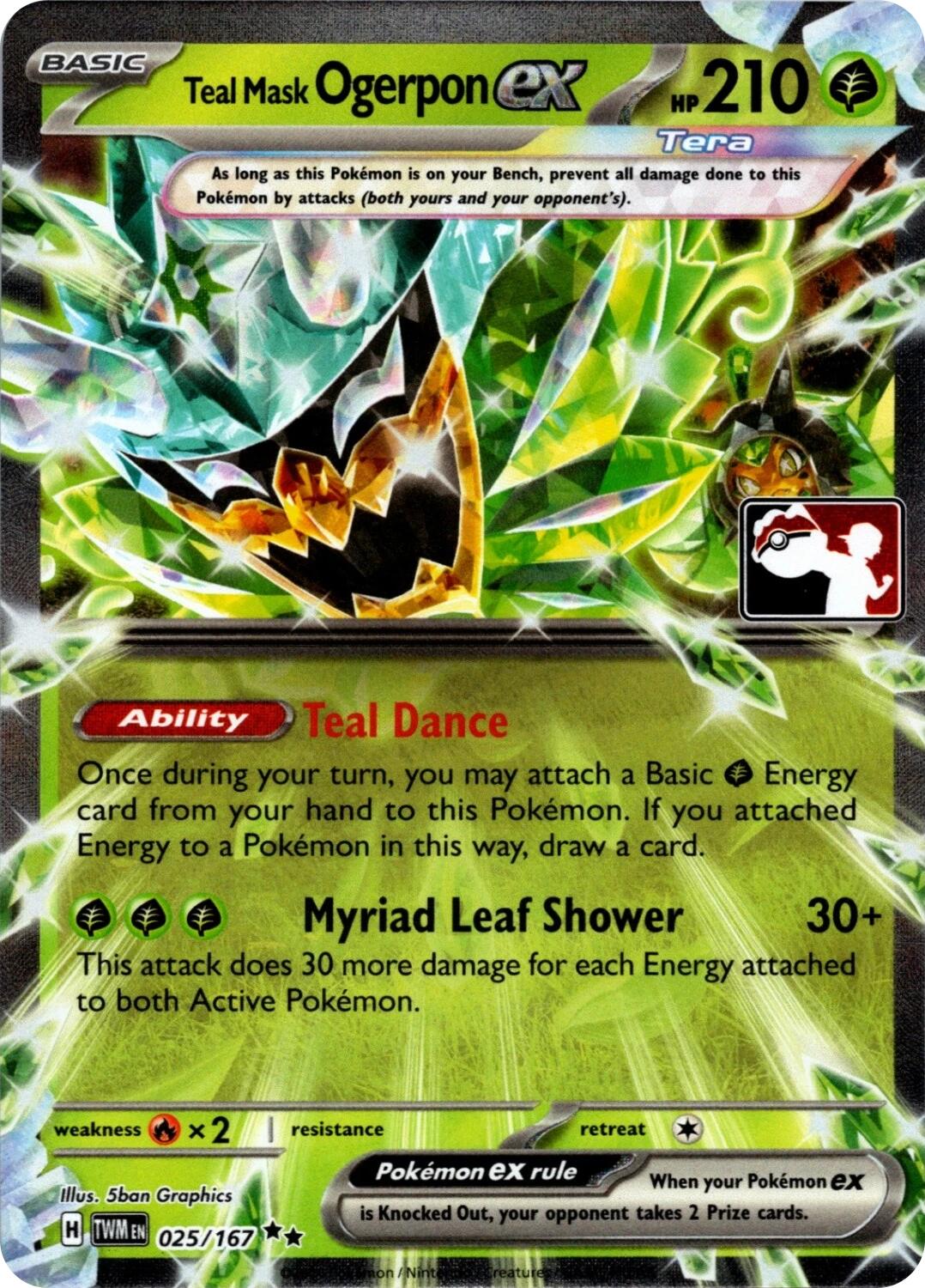 Teal Mask Ogerpon ex (025/167) (Prize Pack Series 7) [Prize Pack Series Seven] | Devastation Store