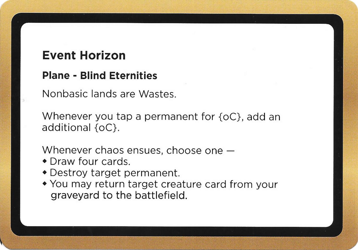 Event Horizon (Black Lotus Unknown Planechase) [Oversize Cards] | Devastation Store